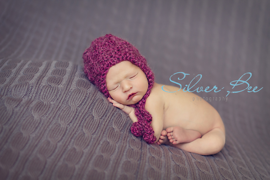 bean bailey hat, pink hat, gray blanket