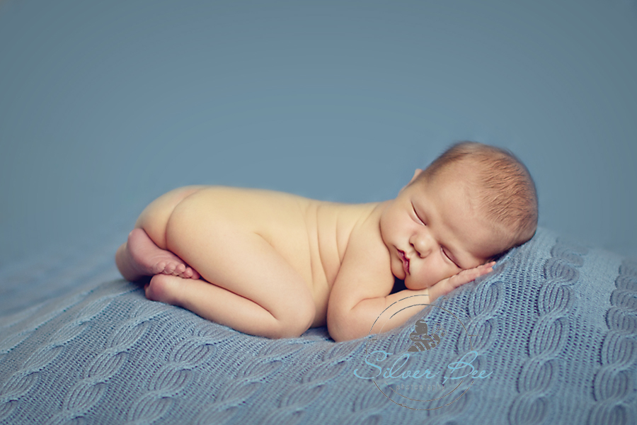 Tushie up pose for newborn photographers | Silver Bee Photography