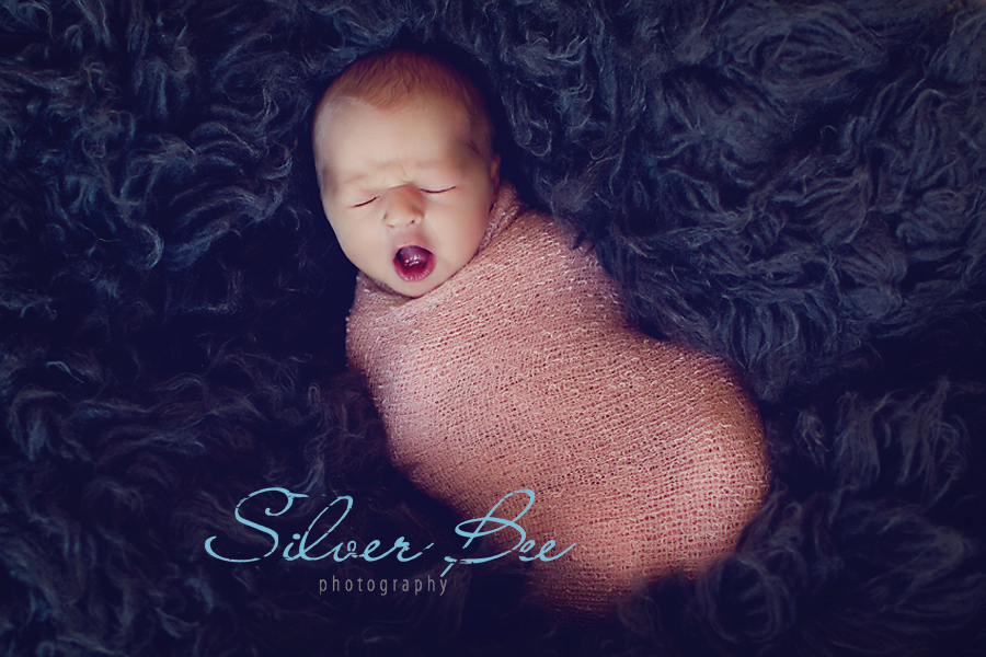 Newborn Photo Props: Pastel Pink Tweed Stretch Knit Baby Wrap