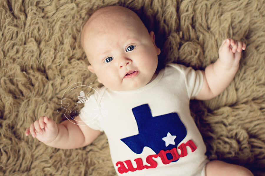 Austin Texas three month old milestone baby session in Cedar Park