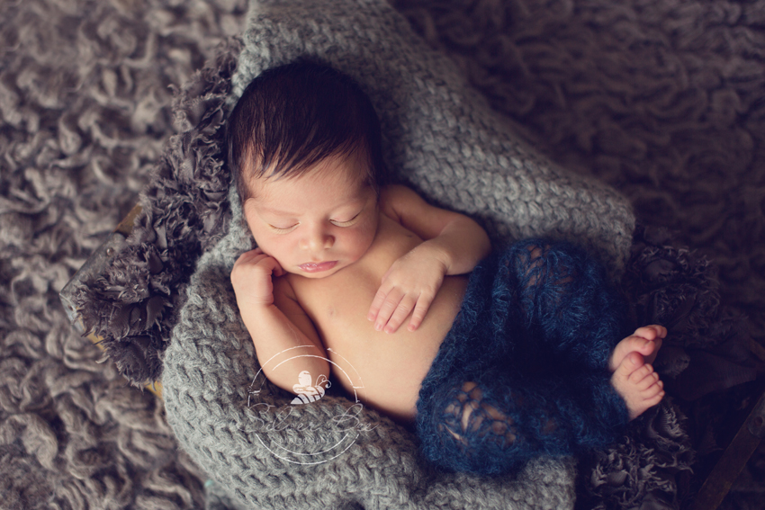 Newborn Photo Props: Navy Blue Mohair Baby Pants
