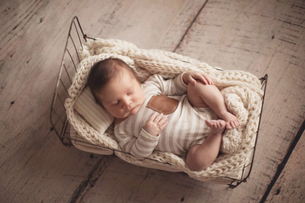 classic boy outfit for newborn photos