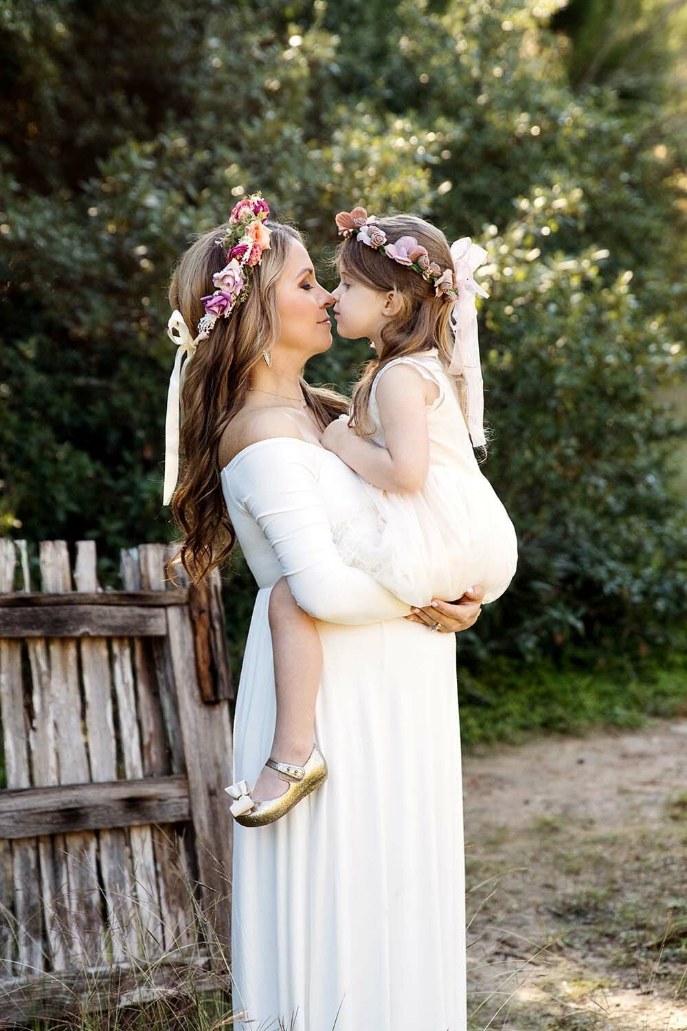 mom-and-daughter-touching-noses-for-photo-session | Silver Bee Photography